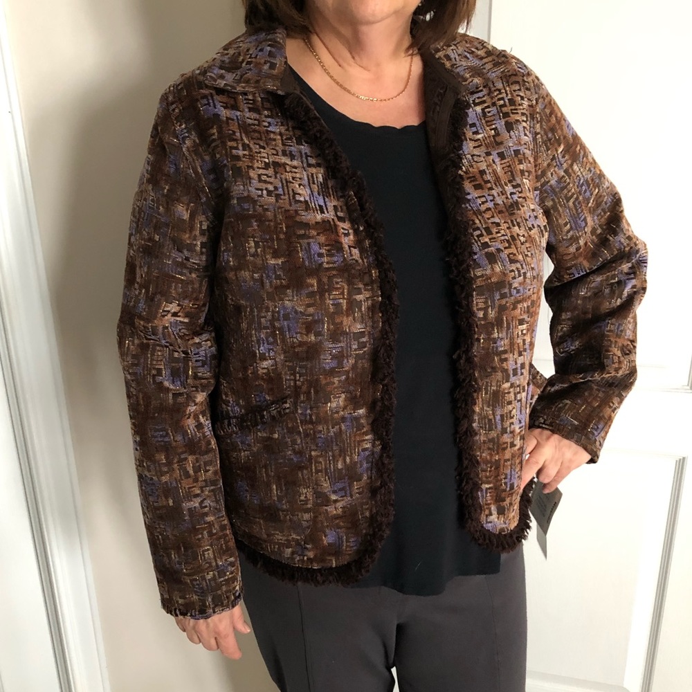 NWT TanJay Petites Brown and Purple Reversible Jacket